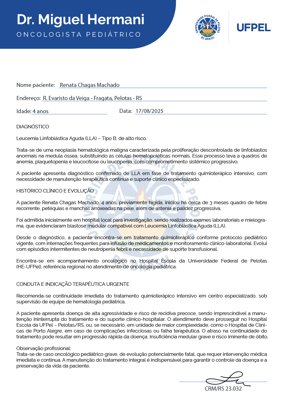 Laudo médico da Renata
